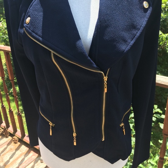 NWT Navy Blue Moto Jacket Blazer 🎉HOST PICK🎉 - Picture 6 of 8